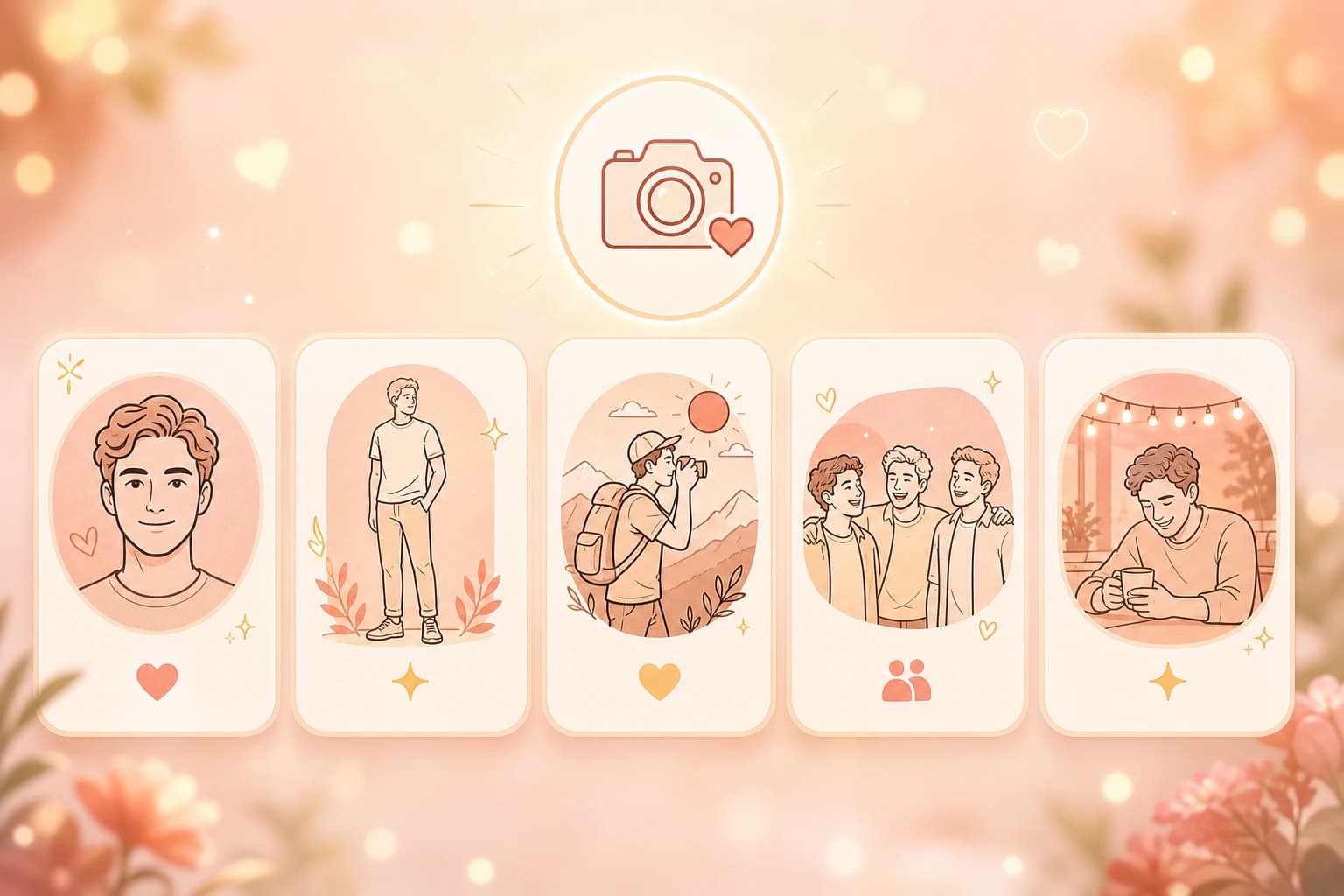 Qué foto de perfil de citas usar: iconos cálidos con consejos por categoría de foto